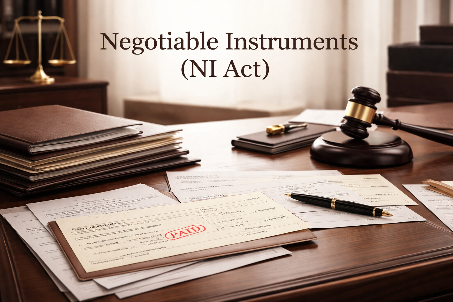 Negotiable Instruments Act (NI Act): Complete Guide to Cheques, Promissory Notes & Bills of Exchange in India
